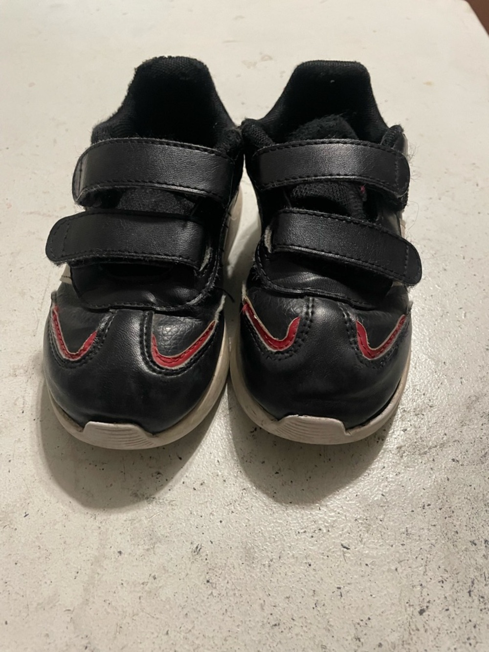 adidas Kids Black Sneakers with Red Accents
